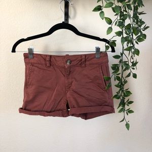 American eagle burgundy shorts